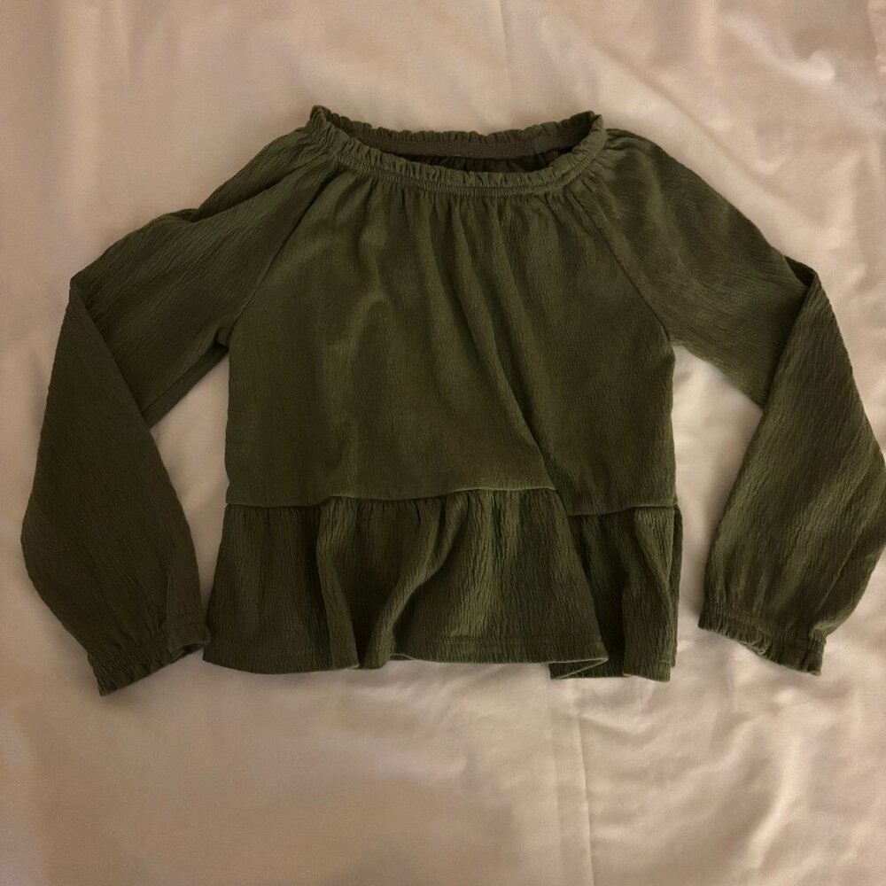 Carter's 5T girls olive green long sleeve shirt